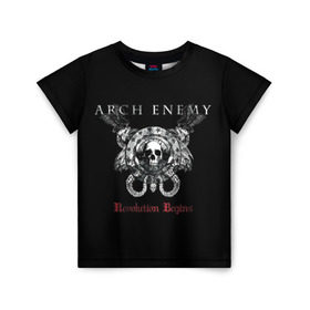 Детская футболка 3D с принтом Arch Enemy , 100% гипоаллергенный полиэфир | прямой крой, круглый вырез горловины, длина до линии бедер, чуть спущенное плечо, ткань немного тянется | Тематика изображения на принте: alissa white gluz | arch enemy | алисса уайт глаз | арч энеми