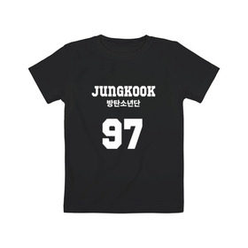 Детская футболка хлопок с принтом Jungkook , 100% хлопок | круглый вырез горловины, полуприлегающий силуэт, длина до линии бедер | bangtan boys | bts