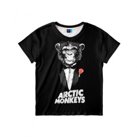 Детская футболка 3D с принтом Arctic Monkeys , 100% гипоаллергенный полиэфир | прямой крой, круглый вырез горловины, длина до линии бедер, чуть спущенное плечо, ткань немного тянется | Тематика изображения на принте: алекс тёрнер | арктик | арктические мартышки | гаражный | группа | джейми кук | инди рок | манкис | музыка | мэтт хелдер | ник о мэлли | обезьяна | постпанк ривайвл | психоделический | рок