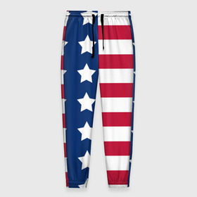 Мужские брюки 3D с принтом USA Flag , 100% полиэстер | манжеты по низу, эластичный пояс регулируется шнурком, по бокам два кармана без застежек, внутренняя часть кармана из мелкой сетки | star | usa | америка | белый | звезды | красный | линии | полосы | популярные | синий | сша | триколор | туристические | флаг | цвет | штаты