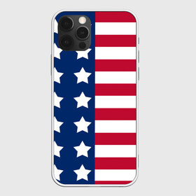 Чехол для iPhone 12 Pro Max с принтом USA FLAG АМЕРИКАНСКИЙ ФЛАГ , Силикон |  | star | usa | америка | белый | звезды | красный | линии | полосы | популярные | синий | сша | триколор | туристические | флаг | цвет | штаты