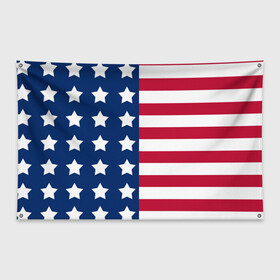 Флаг-баннер с принтом USA FLAG АМЕРИКАНСКИЙ ФЛАГ , 100% полиэстер | размер 67 х 109 см, плотность ткани — 95 г/м2; по краям флага есть четыре люверса для крепления | star | usa | америка | белый | звезды | красный | линии | полосы | популярные | синий | сша | триколор | туристические | флаг | цвет | штаты