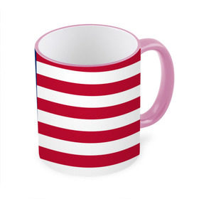 Кружка с принтом USA Flag , керамика | ёмкость 330 мл | star | usa | америка | белый | звезды | красный | линии | полосы | популярные | синий | сша | триколор | туристические | флаг | цвет | штаты