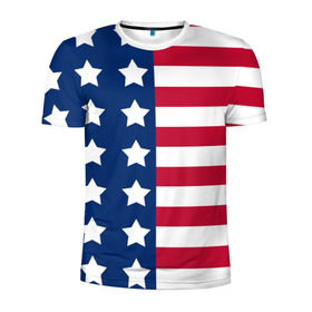 Мужская футболка 3D спортивная с принтом USA Flag , 100% полиэстер с улучшенными характеристиками | приталенный силуэт, круглая горловина, широкие плечи, сужается к линии бедра | Тематика изображения на принте: star | usa | америка | белый | звезды | красный | линии | полосы | популярные | синий | сша | триколор | туристические | флаг | цвет | штаты