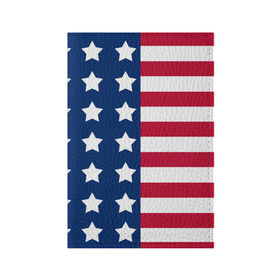 Обложка для паспорта матовая кожа с принтом USA Flag , натуральная матовая кожа | размер 19,3 х 13,7 см; прозрачные пластиковые крепления | Тематика изображения на принте: star | usa | америка | белый | звезды | красный | линии | полосы | популярные | синий | сша | триколор | туристические | флаг | цвет | штаты