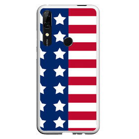 Чехол для Honor P Smart Z с принтом USA FLAG АМЕРИКАНСКИЙ ФЛАГ , Силикон | Область печати: задняя сторона чехла, без боковых панелей | star | usa | америка | белый | звезды | красный | линии | полосы | популярные | синий | сша | триколор | туристические | флаг | цвет | штаты