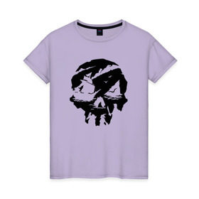 Женская футболка хлопок с принтом Sea of thieves , 100% хлопок | прямой крой, круглый вырез горловины, длина до линии бедер, слегка спущенное плечо | mmo | море | пират | пираты | сокровища | сокровище