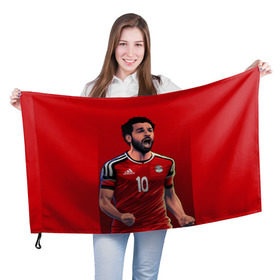 Флаг 3D с принтом Мохамед Салах , 100% полиэстер | плотность ткани — 95 г/м2, размер — 67 х 109 см. Принт наносится с одной стороны | mohamed salah ghaly | ливерпуль | мохаммед салах хамед гали | сборная египта | спорт | футбол
