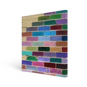 Холст квадратный с принтом Кирпичи , 100% ПВХ |  | Тематика изображения на принте: андеграунд | кирпичи | краски | стена | хард | цвет