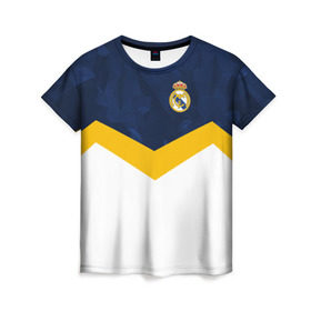 Женская футболка 3D с принтом Real Madrid 2018 New , 100% полиэфир ( синтетическое хлопкоподобное полотно) | прямой крой, круглый вырез горловины, длина до линии бедер | emirates | fc | real madrid | клуб | мяч | реал мадрид