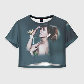 Женская футболка 3D укороченная с принтом Дженнифер Энистон 5 , 100% полиэстер | круглая горловина, длина футболки до линии талии, рукава с отворотами | jennifer aniston | дженнифер энистон