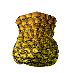 Бандана-труба 3D с принтом Золотая чешуя , 100% полиэстер, ткань с особыми свойствами — Activecool | плотность 150‒180 г/м2; хорошо тянется, но сохраняет форму | abstraction | gold | rich | texture | богатство | золотая абстракция | золото | кубики | текстура