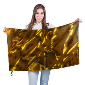 Флаг 3D с принтом Золотые разводы , 100% полиэстер | плотность ткани — 95 г/м2, размер — 67 х 109 см. Принт наносится с одной стороны | abstraction | gold | rich | texture | богатство | золотая абстракция | золото | кубики | текстура