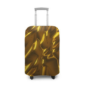 Чехол для чемодана 3D с принтом Золотые разводы , 86% полиэфир, 14% спандекс | двустороннее нанесение принта, прорези для ручек и колес | abstraction | gold | rich | texture | богатство | золотая абстракция | золото | кубики | текстура