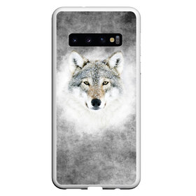 Чехол для Samsung Galaxy S10 с принтом Wolf , Силикон | Область печати: задняя сторона чехла, без боковых панелей | Тематика изображения на принте: animal | snow | волк | животные | снег | хищник