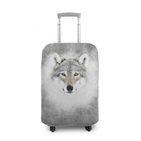 Чехол для чемодана 3D с принтом Wolf , 86% полиэфир, 14% спандекс | двустороннее нанесение принта, прорези для ручек и колес | animal | snow | волк | животные | снег | хищник