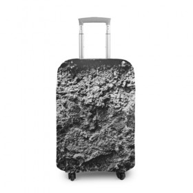 Чехол для чемодана 3D с принтом Серая текстура , 86% полиэфир, 14% спандекс | двустороннее нанесение принта, прорези для ручек и колес | watercolor | абстракция красок | акварель | брызги красок | живопись | краска | потертость красок | текстуры | черно белый