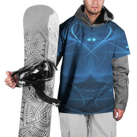 Накидка на куртку 3D с принтом Blue fractal , 100% полиэстер |  | art | background | beautiful | color | festive | fractal | lines | photo | picture | smooth | strange | style