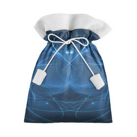 Подарочный 3D мешок с принтом Blue fractal , 100% полиэстер | Размер: 29*39 см | Тематика изображения на принте: art | background | beautiful | color | festive | fractal | lines | photo | picture | smooth | strange | style
