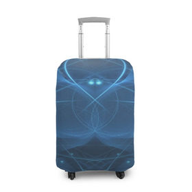 Чехол для чемодана 3D с принтом Blue fractal , 86% полиэфир, 14% спандекс | двустороннее нанесение принта, прорези для ручек и колес | art | background | beautiful | color | festive | fractal | lines | photo | picture | smooth | strange | style