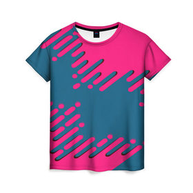 Женская футболка 3D с принтом Геометрия будущего , 100% полиэфир ( синтетическое хлопкоподобное полотно) | прямой крой, круглый вырез горловины, длина до линии бедер | abstraction | engine | pattern | абстракция | геометрия | графики | движение | краска | текстура | чертежи | штрихи