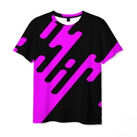 Мужская футболка 3D с принтом Pink geometry , 100% полиэфир | прямой крой, круглый вырез горловины, длина до линии бедер | abstraction | engine | pattern | абстракция | геометрия | графики | движение | краска | текстура | чертежи | штрихи
