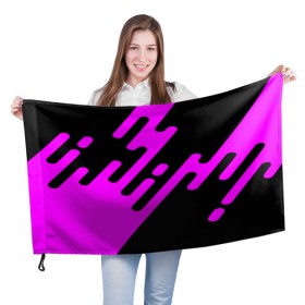 Флаг 3D с принтом Pink geometry , 100% полиэстер | плотность ткани — 95 г/м2, размер — 67 х 109 см. Принт наносится с одной стороны | abstraction | engine | pattern | абстракция | геометрия | графики | движение | краска | текстура | чертежи | штрихи