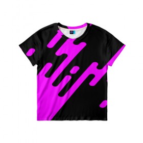 Детская футболка 3D с принтом Pink geometry , 100% гипоаллергенный полиэфир | прямой крой, круглый вырез горловины, длина до линии бедер, чуть спущенное плечо, ткань немного тянется | abstraction | engine | pattern | абстракция | геометрия | графики | движение | краска | текстура | чертежи | штрихи