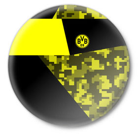 Значок с принтом Borussia Dortmund 2018 Sport ,  металл | круглая форма, металлическая застежка в виде булавки | боруссия | дортмунд