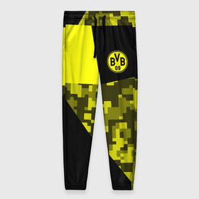 Женские брюки 3D с принтом Borussia Dortmund 2018 Sport , полиэстер 100% | прямой крой, два кармана без застежек по бокам, с мягкой трикотажной резинкой на поясе и по низу штанин. В поясе для дополнительного комфорта — широкие завязки | боруссия | дортмунд