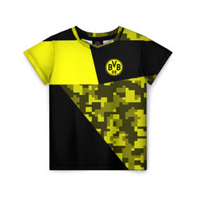 Детская футболка 3D с принтом Borussia Dortmund 2018 Sport , 100% гипоаллергенный полиэфир | прямой крой, круглый вырез горловины, длина до линии бедер, чуть спущенное плечо, ткань немного тянется | Тематика изображения на принте: боруссия | дортмунд