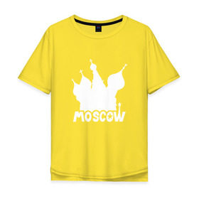 Мужская футболка хлопок Oversize с принтом Москва и купола , 100% хлопок | свободный крой, круглый ворот, “спинка” длиннее передней части | купола | россия | русский | собор | столица | церковь