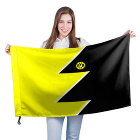 Флаг 3D с принтом Borussia Dortmund 2018 Storm , 100% полиэстер | плотность ткани — 95 г/м2, размер — 67 х 109 см. Принт наносится с одной стороны | боруссия | дортмунд