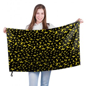 Флаг 3D с принтом Желтые собачки , 100% полиэстер | плотность ткани — 95 г/м2, размер — 67 х 109 см. Принт наносится с одной стороны | dog | new year | животные | новый год | символ | собака