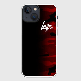 Чехол для iPhone 13 mini с принтом Hype Military Black Red ,  |  | brand | camo | hype | military | rap | swag | бренд | камо | камуфляж | милитари | модные | надписи | полосы | популярные | пятна | тренд | тренды | узоры | хайп | хайпанем | хаки | цвета