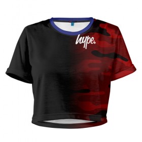 Женская футболка 3D укороченная с принтом Hype Military Black Red , 100% полиэстер | круглая горловина, длина футболки до линии талии, рукава с отворотами | brand | camo | hype | military | rap | swag | бренд | камо | камуфляж | милитари | модные | надписи | полосы | популярные | пятна | тренд | тренды | узоры | хайп | хайпанем | хаки | цвета