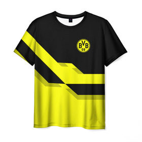 Мужская футболка 3D с принтом FC Borussia Dortmund 2018 , 100% полиэфир | прямой крой, круглый вырез горловины, длина до линии бедер | Тематика изображения на принте: боруссия | дортмунд
