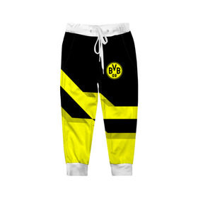 Детские брюки 3D с принтом FC Borussia Dortmund 2018 , 100% полиэстер | манжеты по низу, эластичный пояс регулируется шнурком, по бокам два кармана без застежек, внутренняя часть кармана из мелкой сетки | боруссия | дортмунд