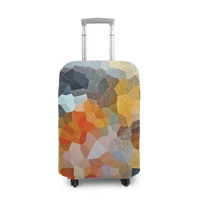 Чехол для чемодана 3D с принтом Мозаика в блеске , 86% полиэфир, 14% спандекс | двустороннее нанесение принта, прорези для ручек и колес | abstraction | абстракция | геометрия | грани | линии | полигоны | розовый | сочетания | текстура | треугольники
