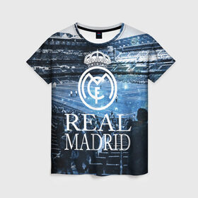 Женская футболка 3D с принтом REAL MADRID3 , 100% полиэфир ( синтетическое хлопкоподобное полотно) | прямой крой, круглый вырез горловины, длина до линии бедер | real madrid