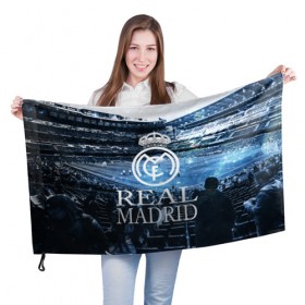 Флаг 3D с принтом REAL MADRID3 , 100% полиэстер | плотность ткани — 95 г/м2, размер — 67 х 109 см. Принт наносится с одной стороны | real madrid