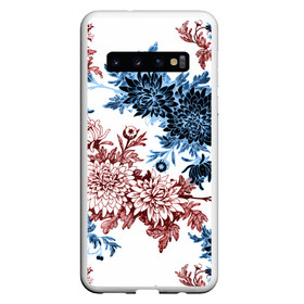 Чехол для Samsung Galaxy S10 с принтом Blue and Red , Силикон | Область печати: задняя сторона чехла, без боковых панелей | vppdgryphon | арт | краска | лес | пион | пионы | тропики | цветные | цветок | цветы