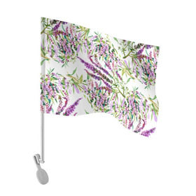 Флаг для автомобиля с принтом Лаванда , 100% полиэстер | Размер: 30*21 см | Тематика изображения на принте: vppdgryphon | арт | лаванда | лес | тропики | франция | цветок | цветы