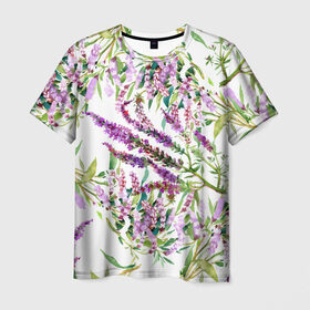 Мужская футболка 3D с принтом Лаванда , 100% полиэфир | прямой крой, круглый вырез горловины, длина до линии бедер | Тематика изображения на принте: vppdgryphon | арт | лаванда | лес | тропики | франция | цветок | цветы
