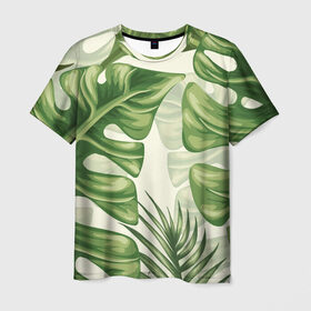 Мужская футболка 3D с принтом Папоротник , 100% полиэфир | прямой крой, круглый вырез горловины, длина до линии бедер | vppdgryphon | арт | краска | лес | папоротник | тропики | цветные | цветок | цветы