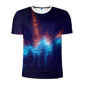 Мужская футболка 3D спортивная с принтом Компьютерный код , 100% полиэстер с улучшенными характеристиками | приталенный силуэт, круглая горловина, широкие плечи, сужается к линии бедра | график | разноцветный | яркий