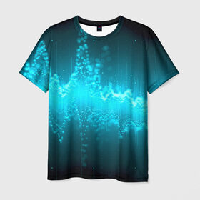 Мужская футболка 3D с принтом Большая волна , 100% полиэфир | прямой крой, круглый вырез горловины, длина до линии бедер | abstract | abstraction | engine | абстракция | геометрия | графики | движение | текстуры | чертежи