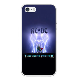 Чехол для iPhone 5/5S матовый с принтом AC DC Тор молнии , Силикон | Область печати: задняя сторона чехла, без боковых панелей | ac dc | acdc | ангус янг | блюз рок | группа | крис слэйд | рок | рок н ролл | стиви янг | хард рок | эксл роуз