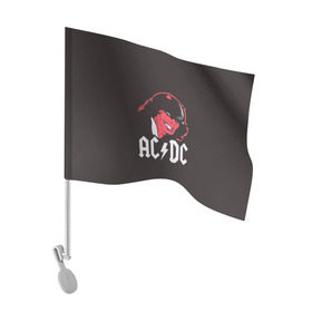 Флаг для автомобиля с принтом Чёрт AC/DC , 100% полиэстер | Размер: 30*21 см | ac dc | acdc | ангус янг | блюз рок | крис слэйд | рок группа | рок н ролл | стиви янг | хард рок | эксл роуз