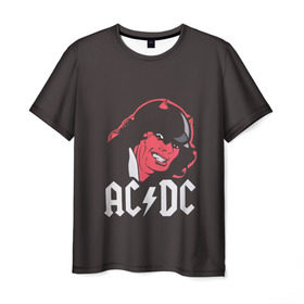 Мужская футболка 3D с принтом Чёрт AC/DC , 100% полиэфир | прямой крой, круглый вырез горловины, длина до линии бедер | Тематика изображения на принте: ac dc | acdc | ангус янг | блюз рок | крис слэйд | рок группа | рок н ролл | стиви янг | хард рок | эксл роуз
